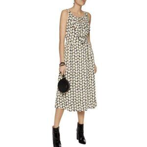 Love Moschino ruffled floral-print daisies crepe dress sz 8